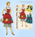 Simplicity 4062: 1950s Uncut Misses Fiesta Party Apron Fits All Vintage Sewing Pattern