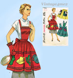 Simplicity 4062: 1950s Uncut Misses Fiesta Party Apron Fits All Vintage Sewing Pattern