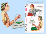 1950s Vintage Simplicity Sewing Pattern 4066 Rare Misses 22in Soutache Hat & Purse