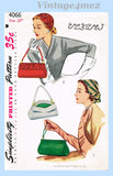 1950s Vintage Simplicity Sewing Pattern 4066 Rare Misses 22in Soutache Hat & Purse