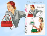 1950s Vintage Simplicity Sewing Pattern 4066 Rare Misses 22in Soutache Hat & Purse