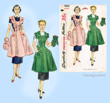 1950s Vintage Simplicity Sewing Pattern 4092 Misses Full Apron & Oven Mitt Sz MED