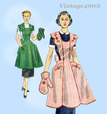 1950s Vintage Simplicity Sewing Pattern 4092 Misses Full Apron & Oven Mitt Sz MED