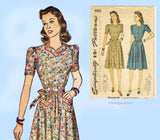 Simplicity 4102: 1940s Misses Mother Daughter Dress 32 B Vintage Sewing Pattern
