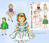 1950s Original Vintage Simplicity Sewing Pattern 4128 14 Inch Toddler Doll Clothes