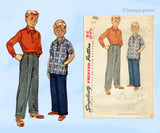 1940s Vintage Simplicity Pattern 4132 Classic Little Boys Trousers & Shirt Sz 8