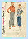 1940s Vintage Simplicity Pattern 4132 Classic Little Boys Trousers & Shirt Sz 8