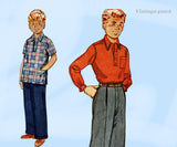 1940s Vintage Simplicity Pattern 4132 Classic Little Boys Trousers & Shirt Sz 8