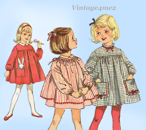 Simplicity 4152: 1960s Sweet Toddler Girls Dress Dear Vintage Sewing Pattern