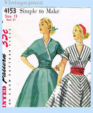 1950s Vintage Simplicity Sewing Pattern 4153 Easy Misses Bias Cut Dress 31B