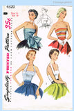 Simplicity 4320: 1950s Misses Fancy Bodice or Halter Top 34B Vintage Sewing Pattern