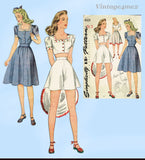 Simplicity 4321: 1940s Rare Misses WWII Shorts Top and Skirt 34B Vintage Sewing Pattern