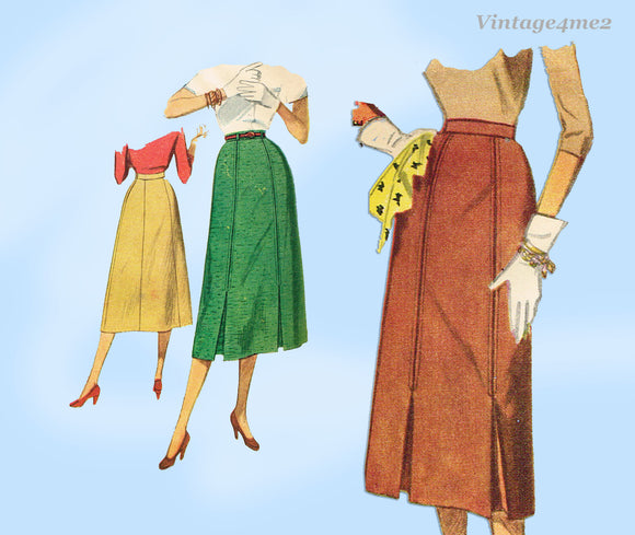 1950s Vintage Simplicity Sewing Pattern 4414 Flattering Uncut Misses Skirt