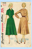 1950s Vintage Simplicity Sewing Pattern 4438 Plus Size Shirtwaist Dress 46B