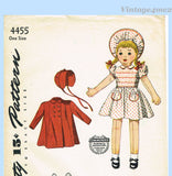 1940s Vintage Simplicity Sewing Pattern 4455 Uncut 25 Inch Cloth Dress & Clothes