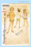 Simplicity 4500: 1960s Toddler Girls Play Clothes Set Vintage Sewing Pattern