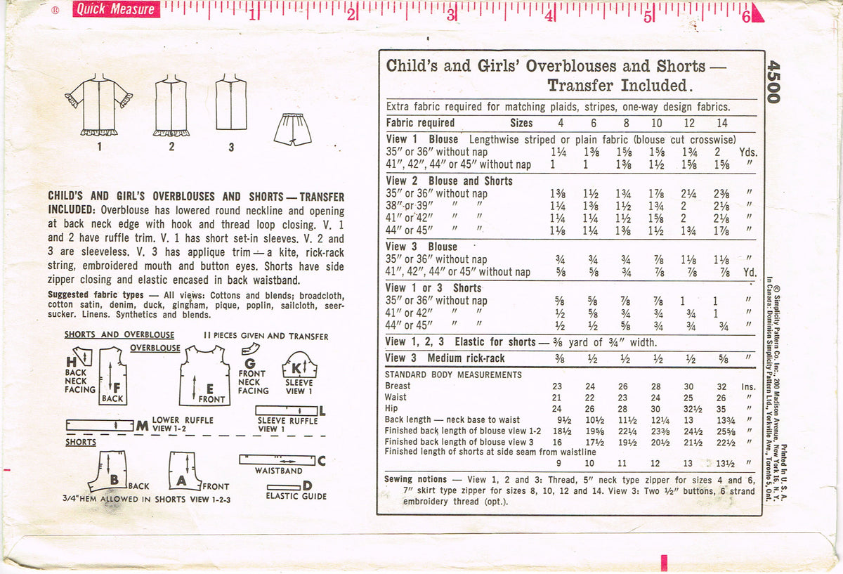 Simplicity 3987: 1960s Toddler Girls Play Clothes VTG Sewing Pattern ...