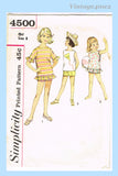 Simplicity 4500: 1960s Little Girls Play Clothes Sz 8 Vintage Sewing Pattern