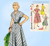 1950s Vintage Simplicity Sewing Pattern 4527 Easy Uncut Plus Size Dress 41 B