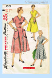 1950s Vintage Simplicity Sewing Pattern 4527 Easy Uncut Plus Size Dress 41 B