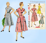 1950s Vintage Simplicity Sewing Pattern 4527 Easy Uncut Plus Size Dress 41 B