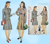 1940s Vintage Simplicity Sewing Pattern 4548 Uncut WWII Misses Suit Sz 34 B