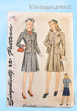 1940s Vintage Simplicity Sewing Pattern 4561 Uncut WWII Misses Suit Sz 28 B