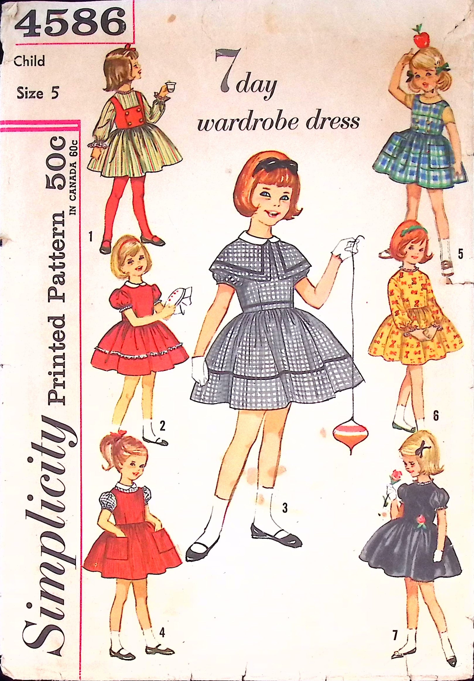 1960s Vintage Simplicity Sewing Pattern 4586 Toddler Girls 7