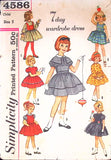 1960s Vintage Simplicity Sewing Pattern 4586 Toddler Girls 7 Day Dress Size 5