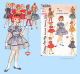 1960s Vintage Simplicity Sewing Pattern 4586 Toddler Girls 7 Day Dress Size 5