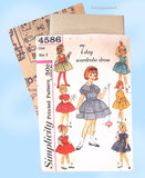 1960s Vintage Simplicity Sewing Pattern 4586 Toddler Girls 7 Day Dress Size 5