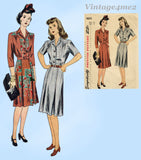 Simplicity 4614: 1940s Misses WWII Street Dress Sz 34 B Vintage Sewing Pattern