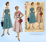 Simplicity 4649: 1950s Uncut Misses Street Dress Sz 34 B Vintage Sewing Pattern