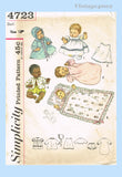 1960s Vintage Simplicity Sewing Pattern 4723 12 Inch Baby Dear Doll Clothes
