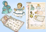 1960s Vintage Simplicity Sewing Pattern 4723 12 Inch Baby Dear Doll Clothes