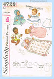1960s Vintage Simplicity Sewing Pattern 4723 Uncut 14 Inch Baby Doll Clothes