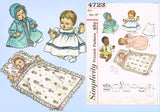 1960s Vintage Simplicity Sewing Pattern 4723 12 Inch Baby Dear Doll Clothes