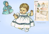 1960s Vintage Simplicity Sewing Pattern 4723 Cute 14 Inch Baby Doll Clothes Set