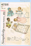 1960s Vintage Simplicity Sewing Pattern 4723 Cute 14 Inch Baby Doll Clothes Set