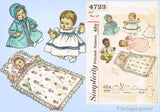 1960s Vintage Simplicity Sewing Pattern 4723 Cute 14 Inch Baby Doll Clothes Set