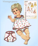 1960s Vintage Simplicity Sewing Pattern 4727 14 Inch Baby Doll Clothes Set