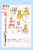 1960s Vintage Simplicity Sewing Pattern 4727 20 Inch Betsy Wetsy Baby Doll Clothes