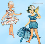 Simplicity 4755: 1950s Cute Toddler Girls Sun Suit Size 6 Vintage Sewing Pattern
