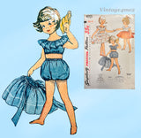Simplicity 4755: 1950s Cute Toddler Girls Sun Suit Size 6 Vintage Sewing Pattern
