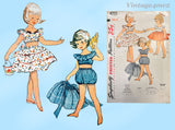 Simplicity 4755: 1950s Cute Toddler Girls Sun Suit Size 6 Vintage Sewing Pattern