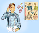 Simplicity 4756: 1940s Misses Bedjacket & Slippers 34B Vintage Sewing Pattern