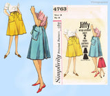1960s Vintage Simplicity Sewing Pattern 4763 Misses Jiffy Wrap Skirt Sz 28 Waist