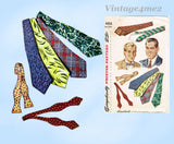 Simplicity 4816: 1940s Rare Uncut WWII Men's Ties Fits All Vintage Sewing Pattern