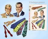 Simplicity 4816: 1940s Rare Uncut WWII Men's Ties Fits All Vintage Sewing Pattern
