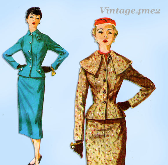 1950s Vintage Simplicity Sewing Pattern 4842 Stylish Uncut Misses Suit Sz 30 B